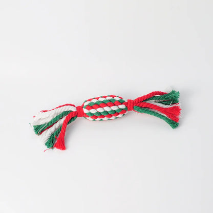 Christmas Cotton Rope Dog Toy Set - Bite-Resistant & Interactive