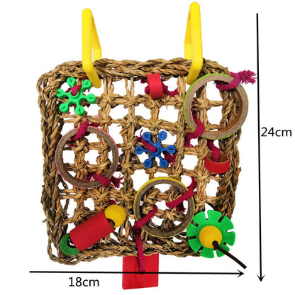 Colorful Hanging Parrot Toy for Chewing and Training