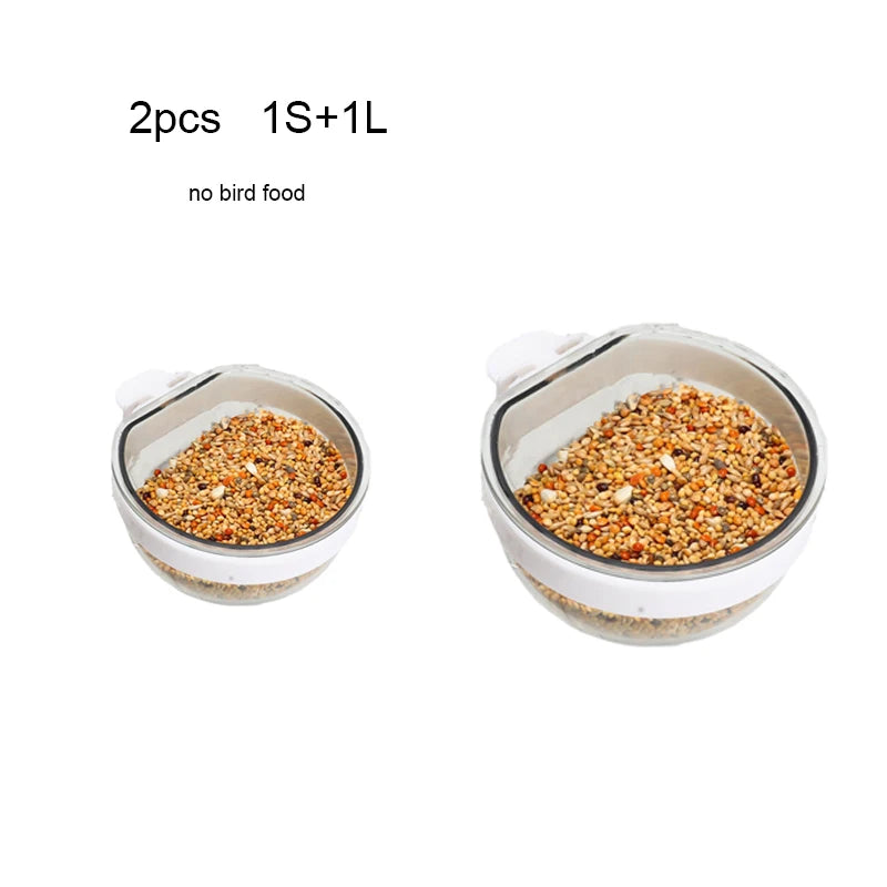 Detachable Transparent Parrot Feeding Bowl and Water Cup