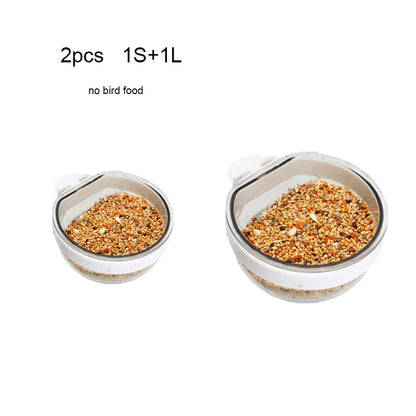 Detachable Transparent Parrot Feeding Bowl and Water Cup