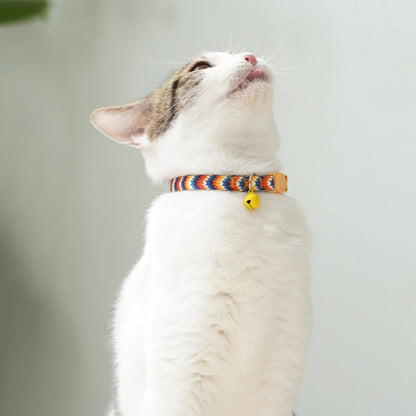 Adjustable Soft Nylon Cat Collar with Small Bell 15-30cm