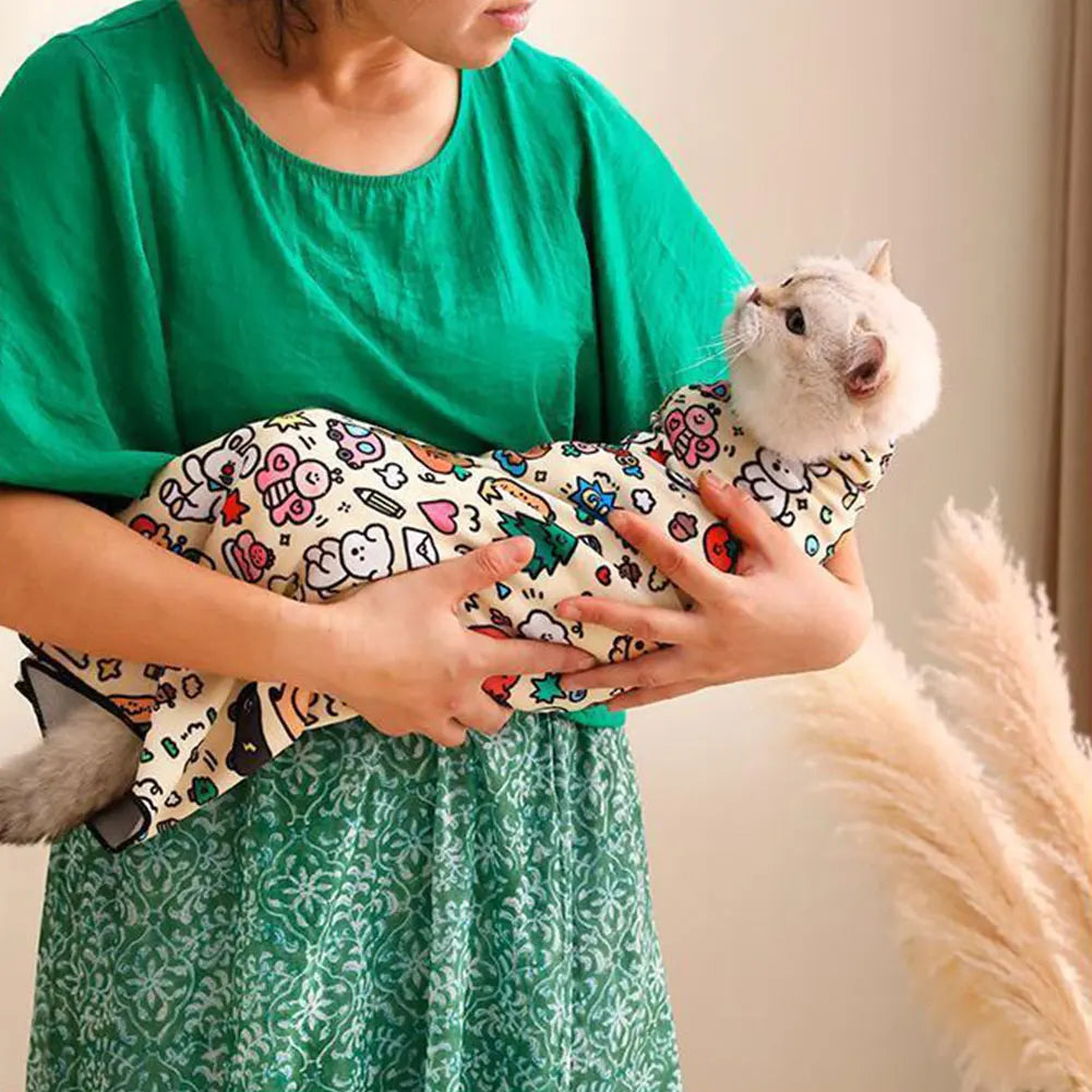 Self-Adhesive Cat Grooming Swaddle Wrap for Nail Care