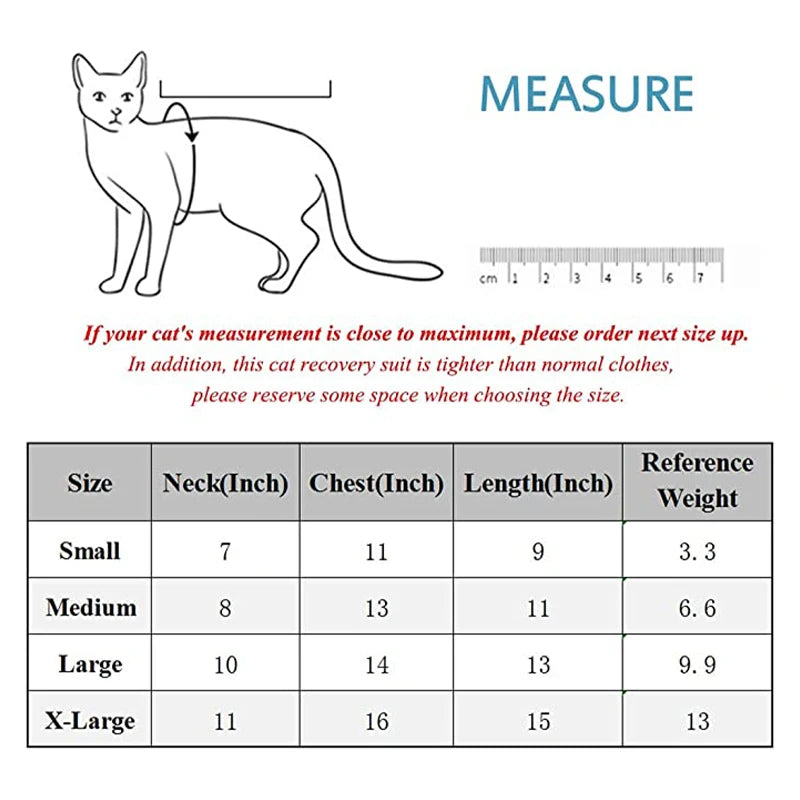 Breathable Cat Recovery Suit for Wound Protection