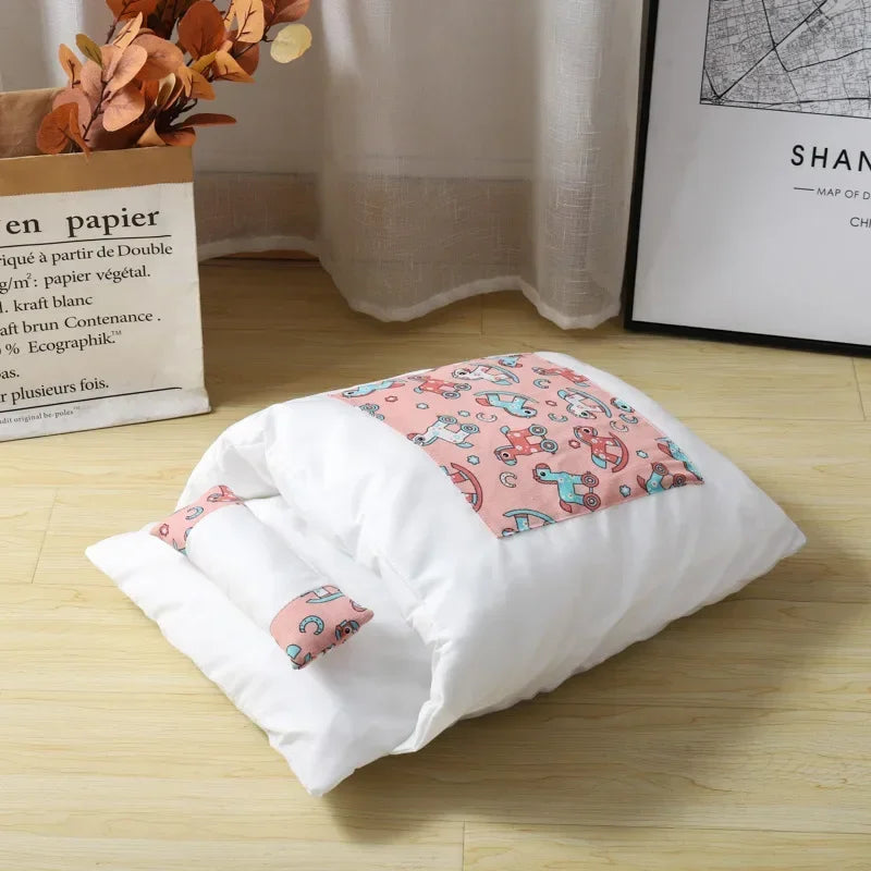 Kawaii Cozy Removable Cat Bed House for Adult Cats and Dogs