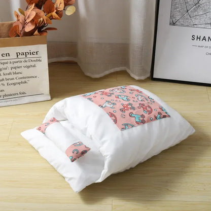 Kawaii Cozy Removable Cat Bed House for Adult Cats and Dogs