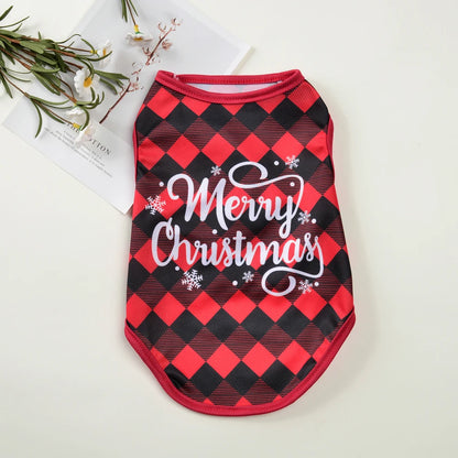 Christmas Santa Print T-Shirt for Small Cats and Dogs