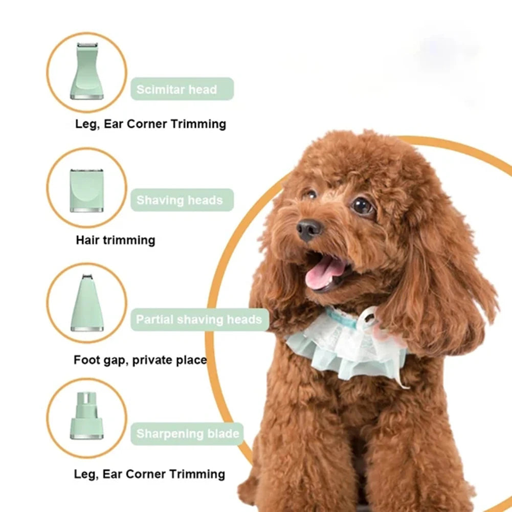 4-in-1 Rechargeable Pet Grooming Clipper Set for Dogs and Cats