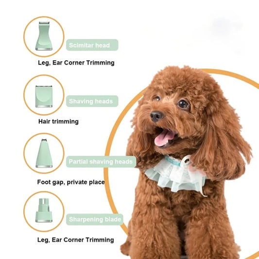 4-in-1 Rechargeable Pet Grooming Clipper Set for Dogs and Cats