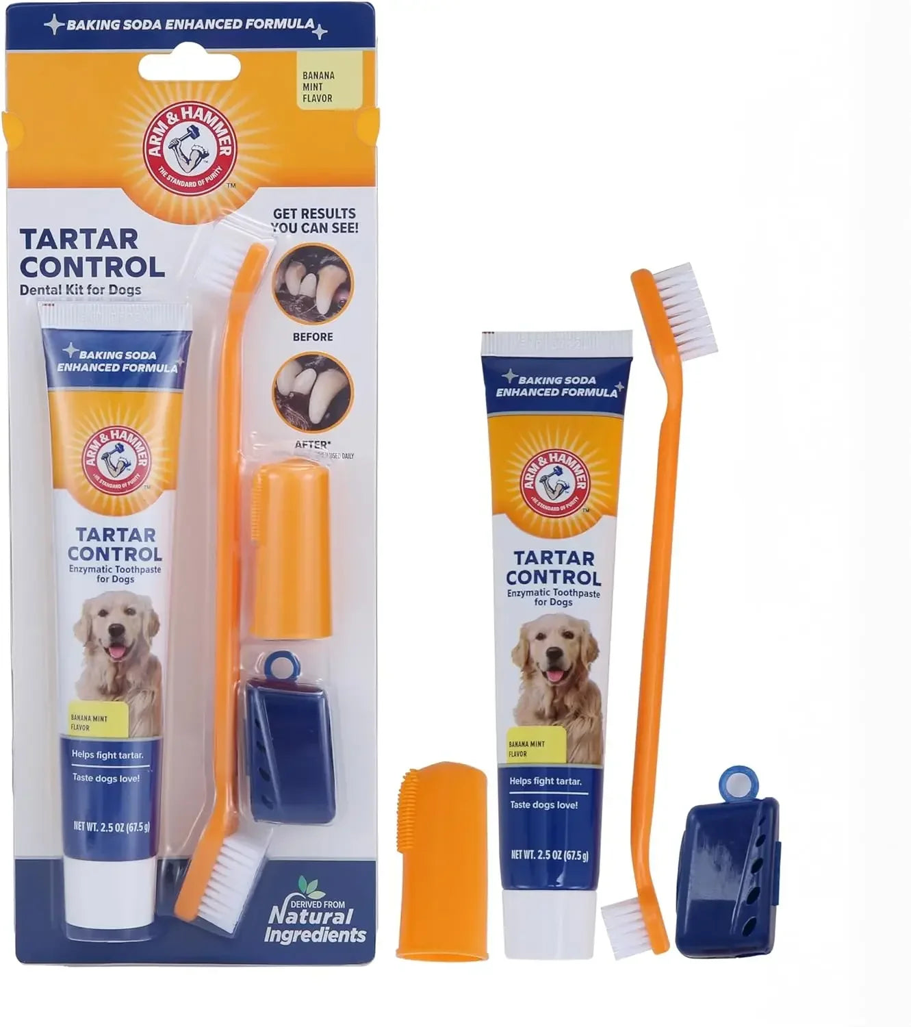 Dog Toothbrush and Toothpaste Kit for Gum Care and Plaque Control