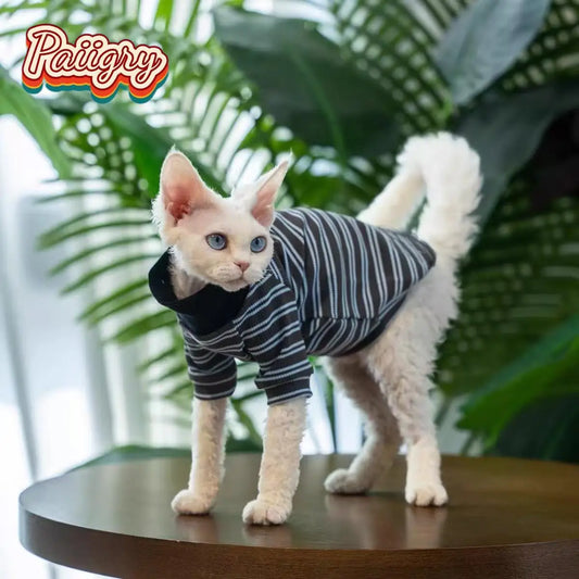 Devon Rex High-Neck T-Shirt for Summer Pet Comfort