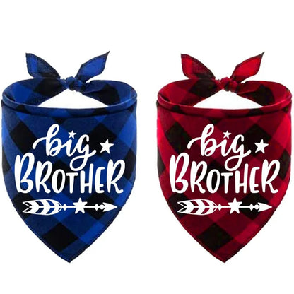 Big Brother Plaid Dog Bandana for Pregnancy Announcements