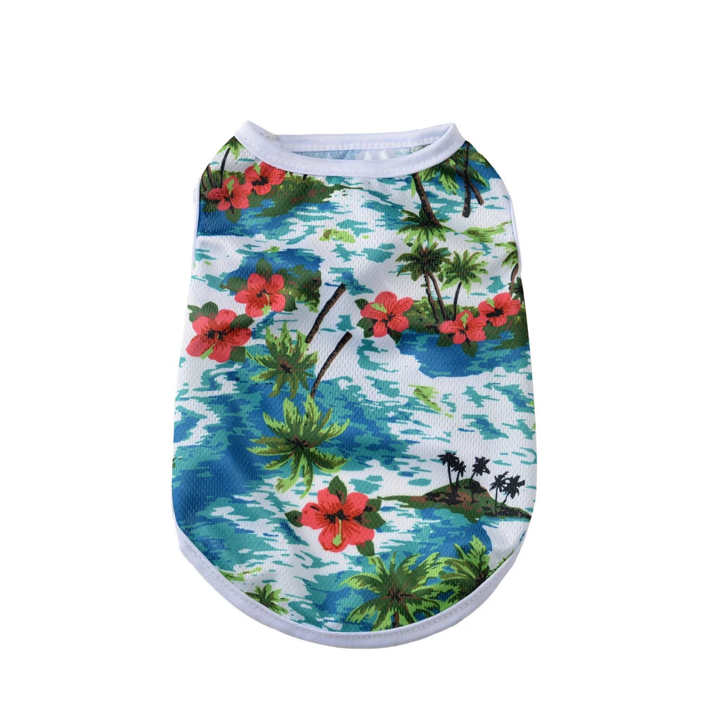 Summer Island Print Vest for Small Dogs and Cats