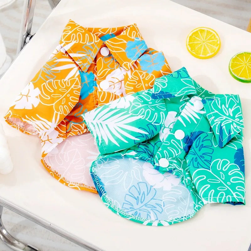 Hawaiian Style Pet Shirts for Dogs and Cats with Coconut Print