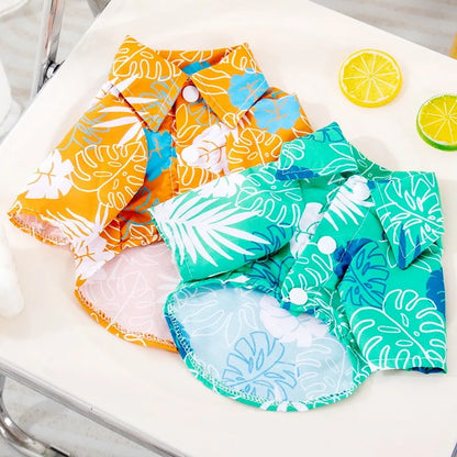 Hawaiian Style Pet Shirts for Dogs and Cats with Coconut Print