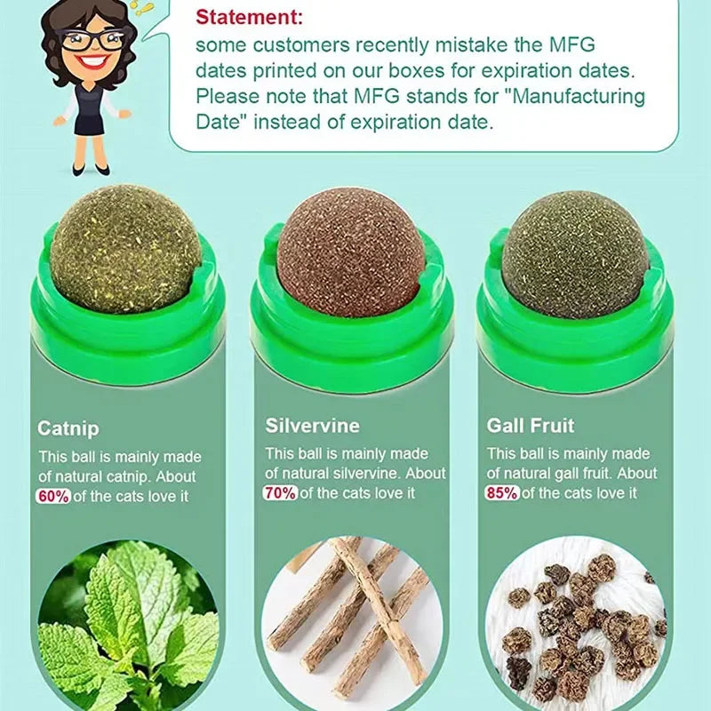 Natural Catnip Wall Ball Toy for Healthy Digestion