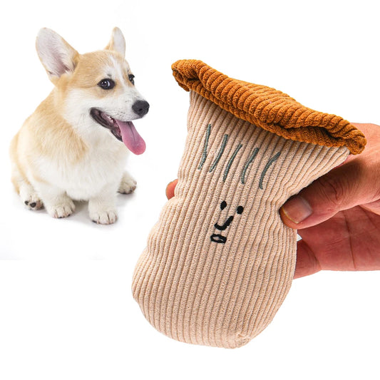 Plush Dog Chew Toy Set - Onion, Mushroom, Garlic Squeaky Toy