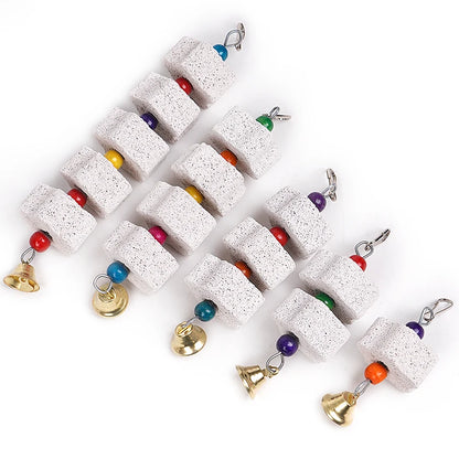 Calcium Stone Chewing Toy with Bells for Small Pets