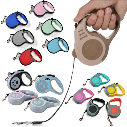Automatic Retractable Dog Leash with Nylon Rope and Harness