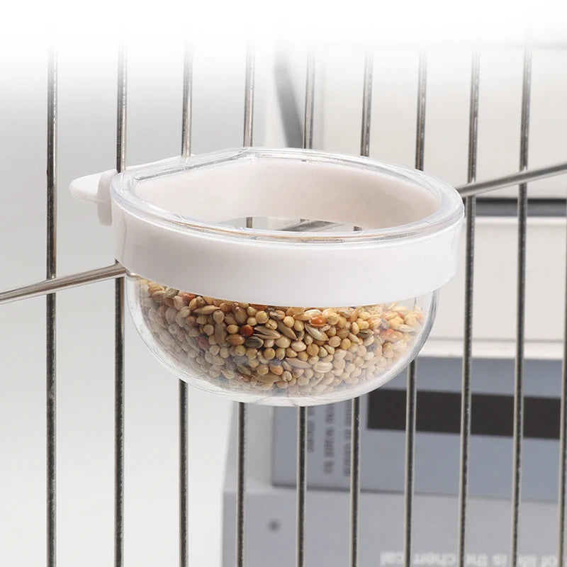 Detachable Transparent Parrot Feeding Bowl and Water Cup