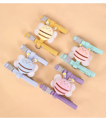 Adjustable Cartoon Bee Pet Harness and Leash Set for Small Dogs