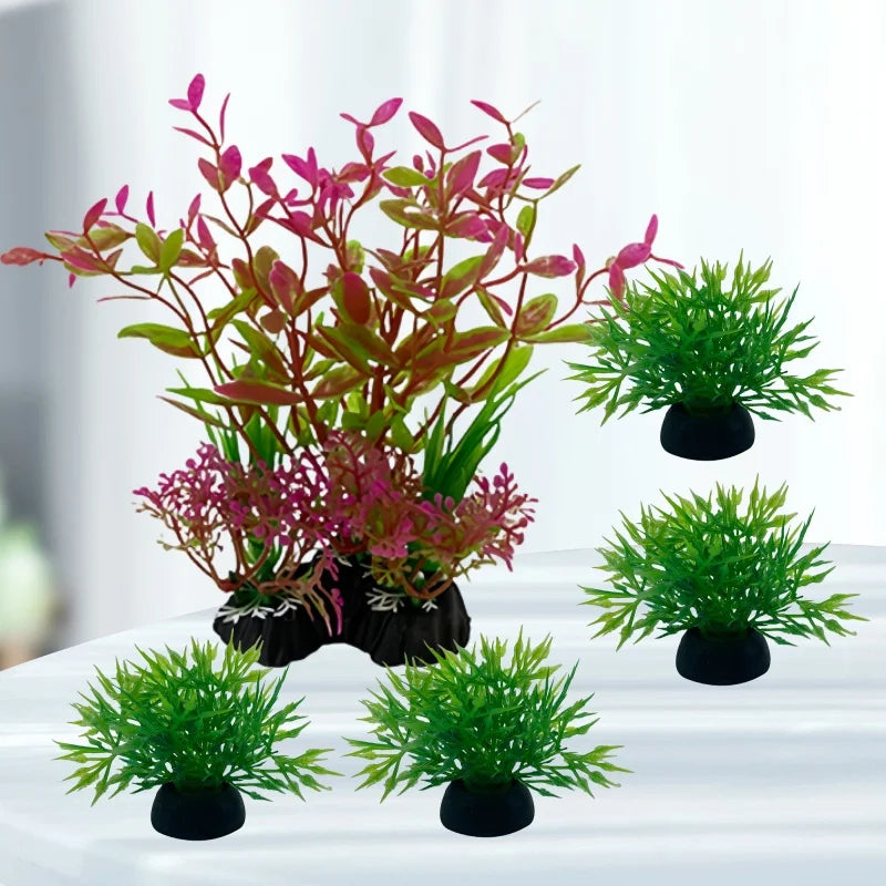 5-Piece Artificial Aquarium Plant Decoration Set