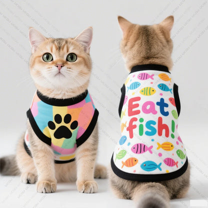 Leopard Pattern Summer Cat Vest for Cute Pets