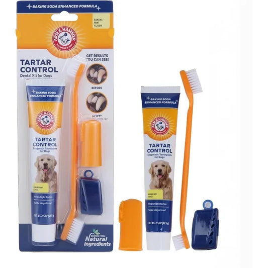 Dog Toothbrush and Toothpaste Kit for Gum Care and Plaque Control