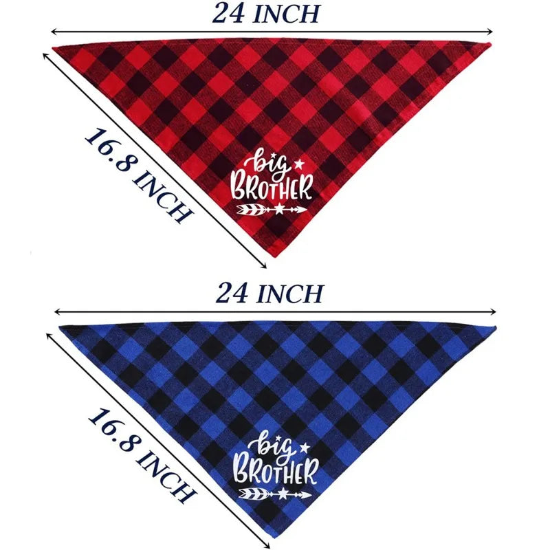 Big Brother Plaid Dog Bandana for Pregnancy Announcements