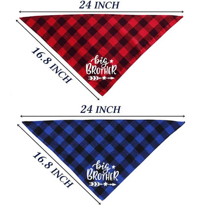 Big Brother Plaid Dog Bandana for Pregnancy Announcements