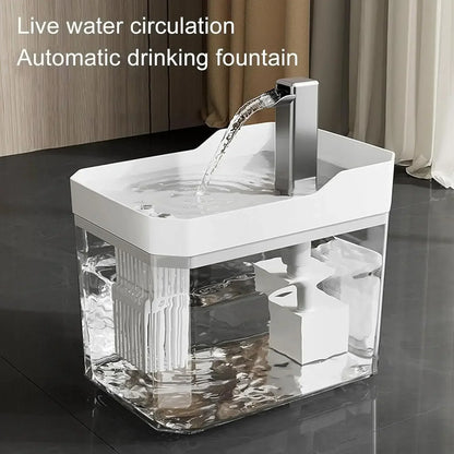 Automatic Indoor Cat Water Fountain with Filters and Non-Slip Base