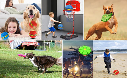 Durable Elastic Flying Saucer Ball for Dogs and Kids Outdoors