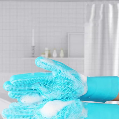 Silicone Bath Gloves and Scrub Brush for Dogs
