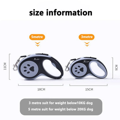 Automatic Retractable Dog Leash with Nylon Rope and Harness