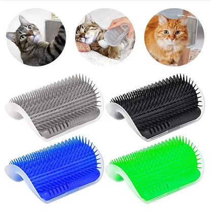 Cat Self-Cleaning Brush and Scratcher for Cats with Catnip