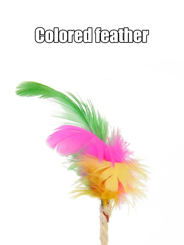 Colorful Feather Cat Toy Ball for Interactive Play and Claw Grinding