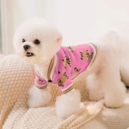 Striped Cardigan Sweater for Small Dogs and Cats