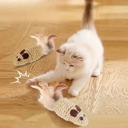 Sisal Stuffed Mouse Cat Toy for Interactive Play
