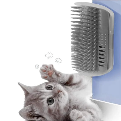 Cat Self-Cleaning Brush and Scratcher for Cats with Catnip