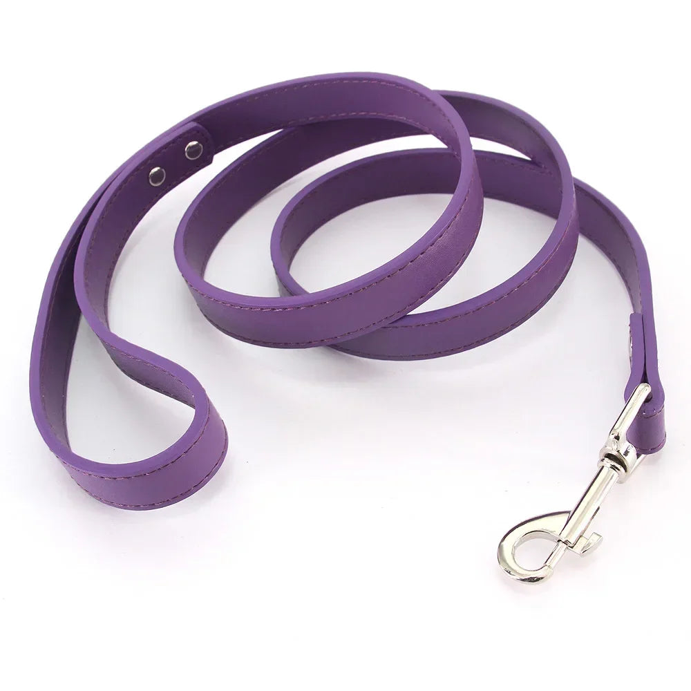 Colorful Leather Leashes for Small to Large Dogs and Cats