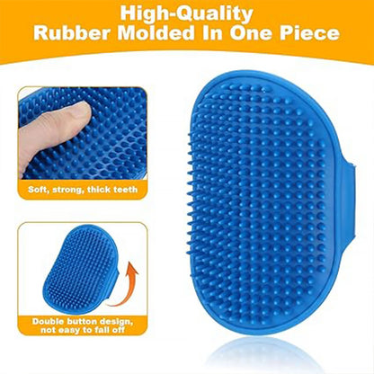 Adjustable Rubber Grooming Brush for Dogs and Cats