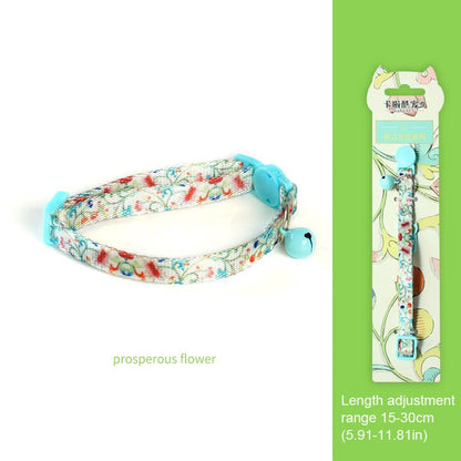 Adjustable Soft Nylon Cat Collar with Small Bell 15-30cm