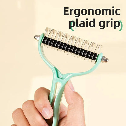 Double-Sided Stainless Steel Pet Grooming Brush for Cats & Dogs