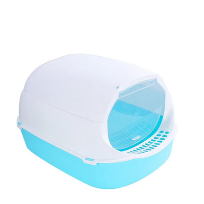 Semi-Enclosed Splashproof Cat Litter Box for Easy Cleaning