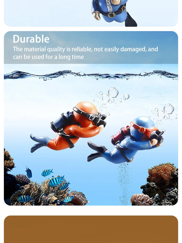 Realistic Floating Diver Ornament for Fish Tank Decoration
