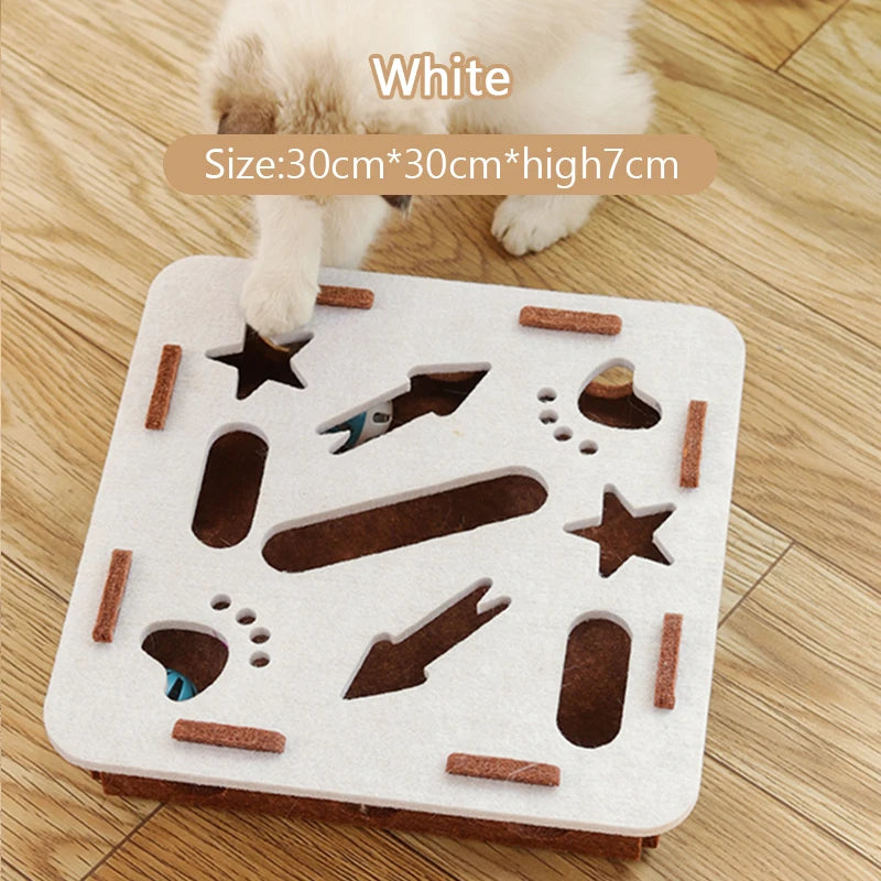 Interactive Cat Puzzle Toy with Ball for Indoor Play