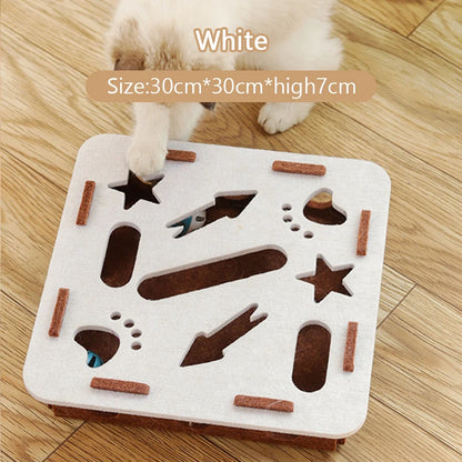 Interactive Cat Puzzle Toy with Ball for Indoor Play