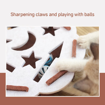 Interactive Cat Puzzle Toy with Ball for Indoor Play