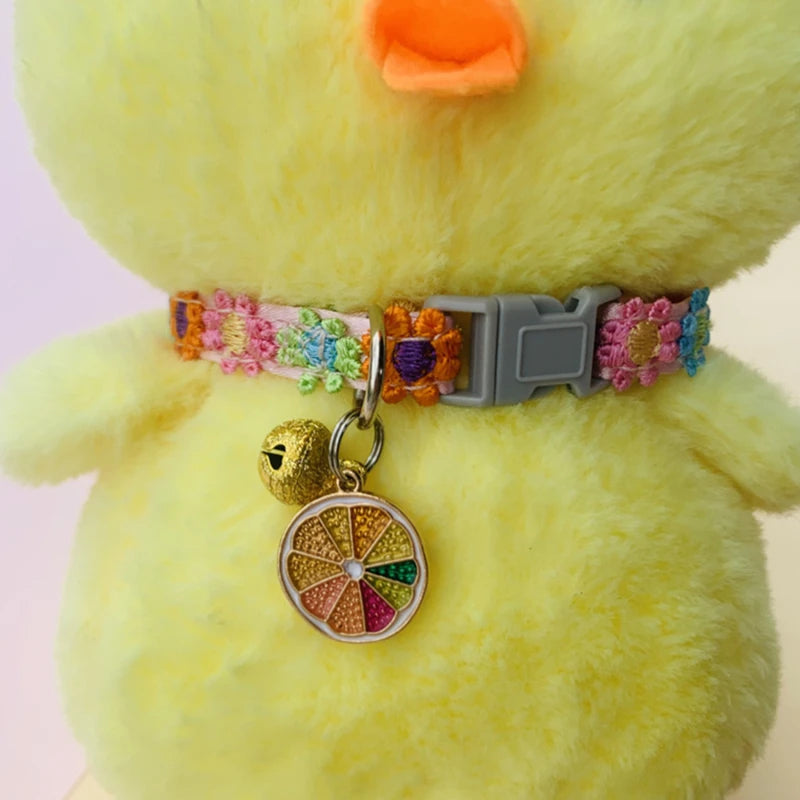Colorful Adjustable Pet Collar with Bell for Dogs and Cats