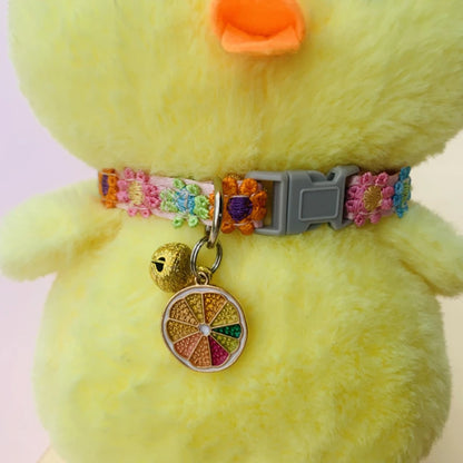 Colorful Adjustable Pet Collar with Bell for Dogs and Cats