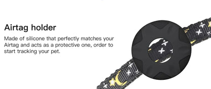 Reflective Cat Collar with Airtag Holder and Safety Breakaway